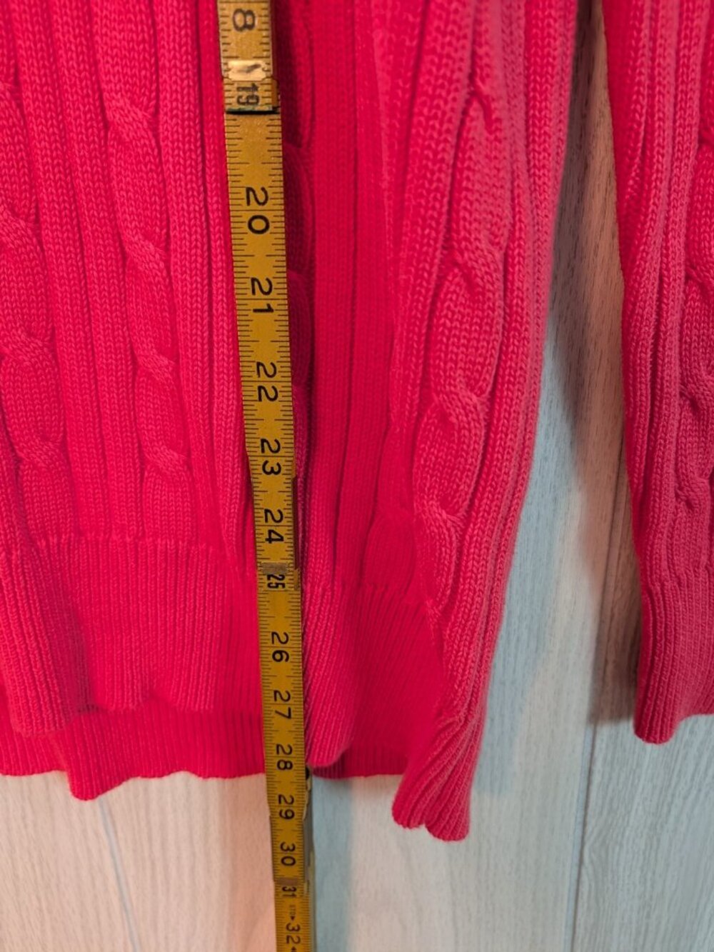Chaps Classics V Neck Cable Knit Pullover Sweater Womens Sz 2x 2XL Pink - Picture 6 of 6